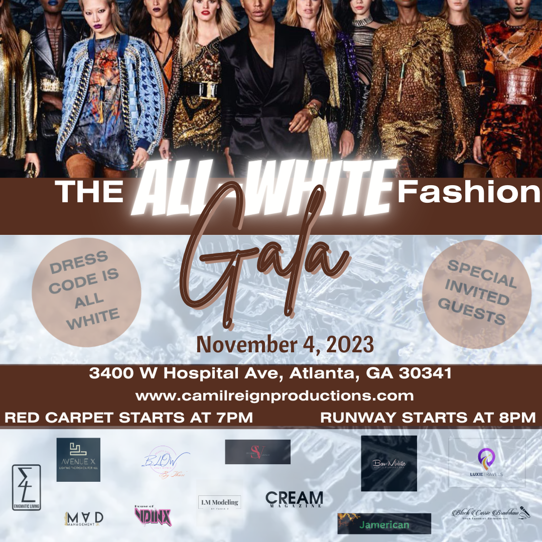White and Cream Fashion Show Event Poster